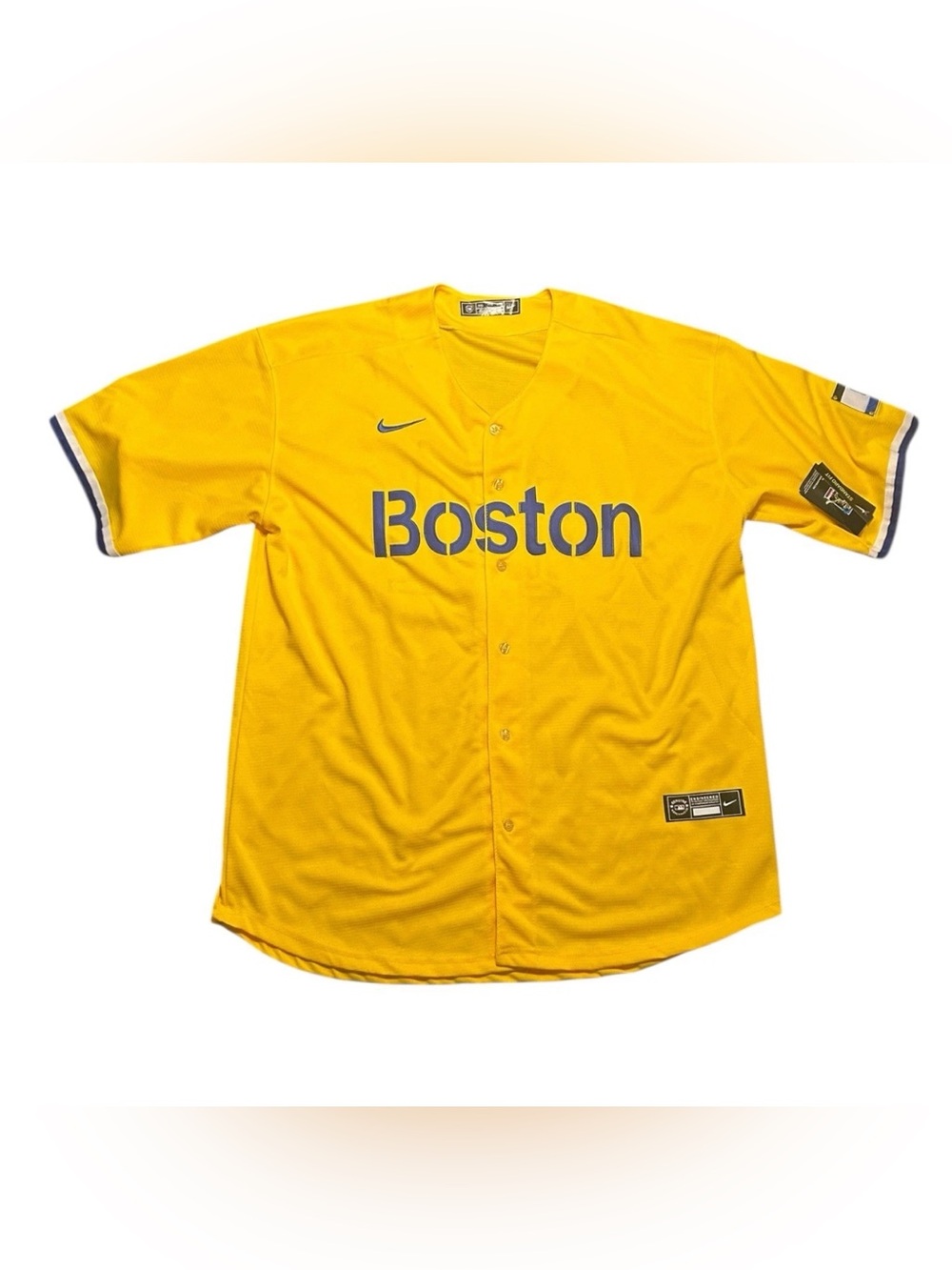 Boston Red Sox Nike City Connect 617 Patch Gold Player Jersey Men's 3XL MLB #11